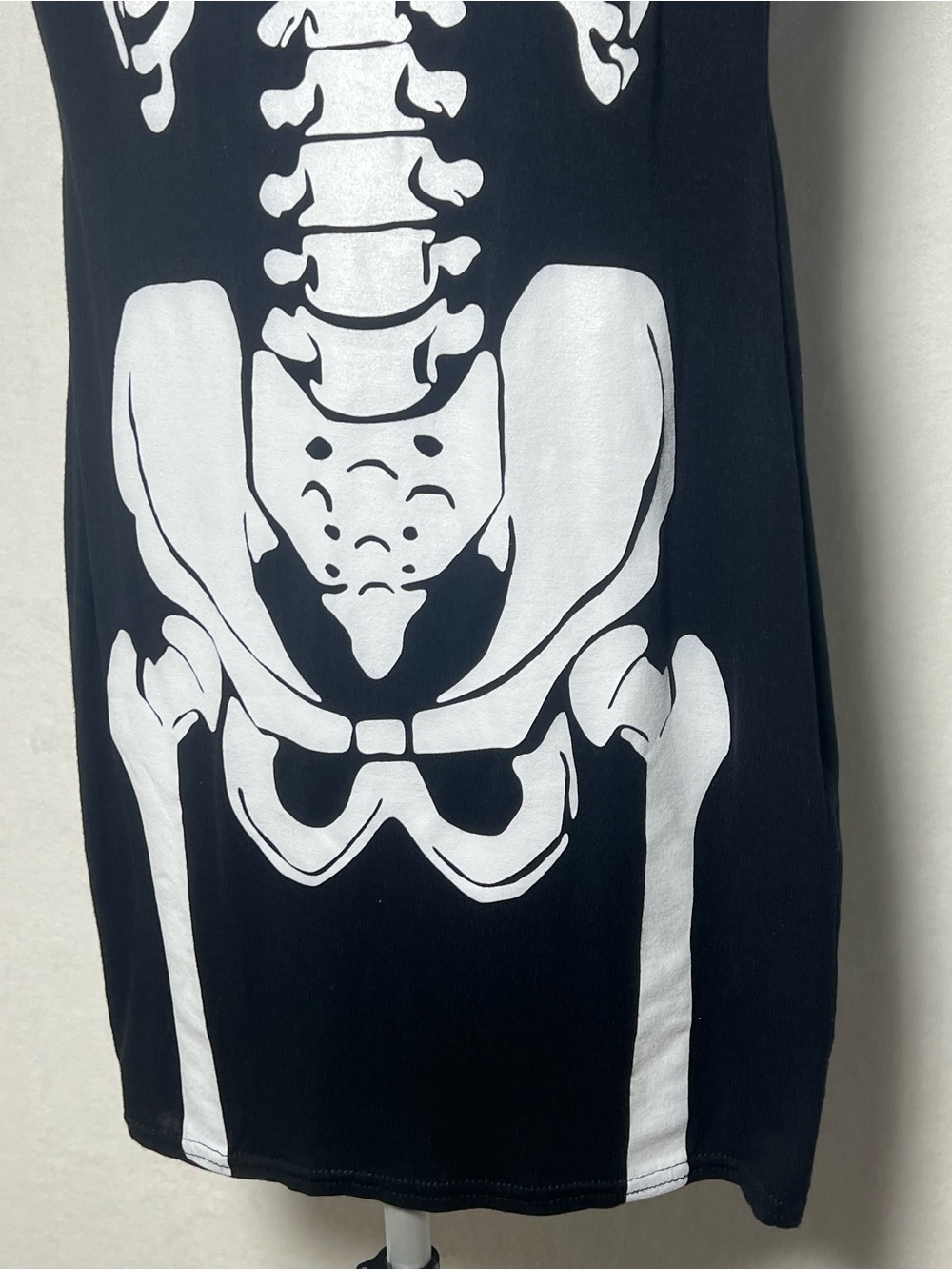 NASTY GAL Black Sleeveless Halloween Skeleton Print Mock Neck Bodycon Dress sz 2 - Picture 6 of 11
